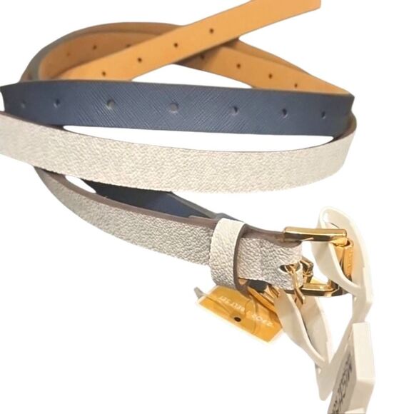 Michael Kors 2 For 1 MK Logo & Navy Belt Set - Picture 8 of 8